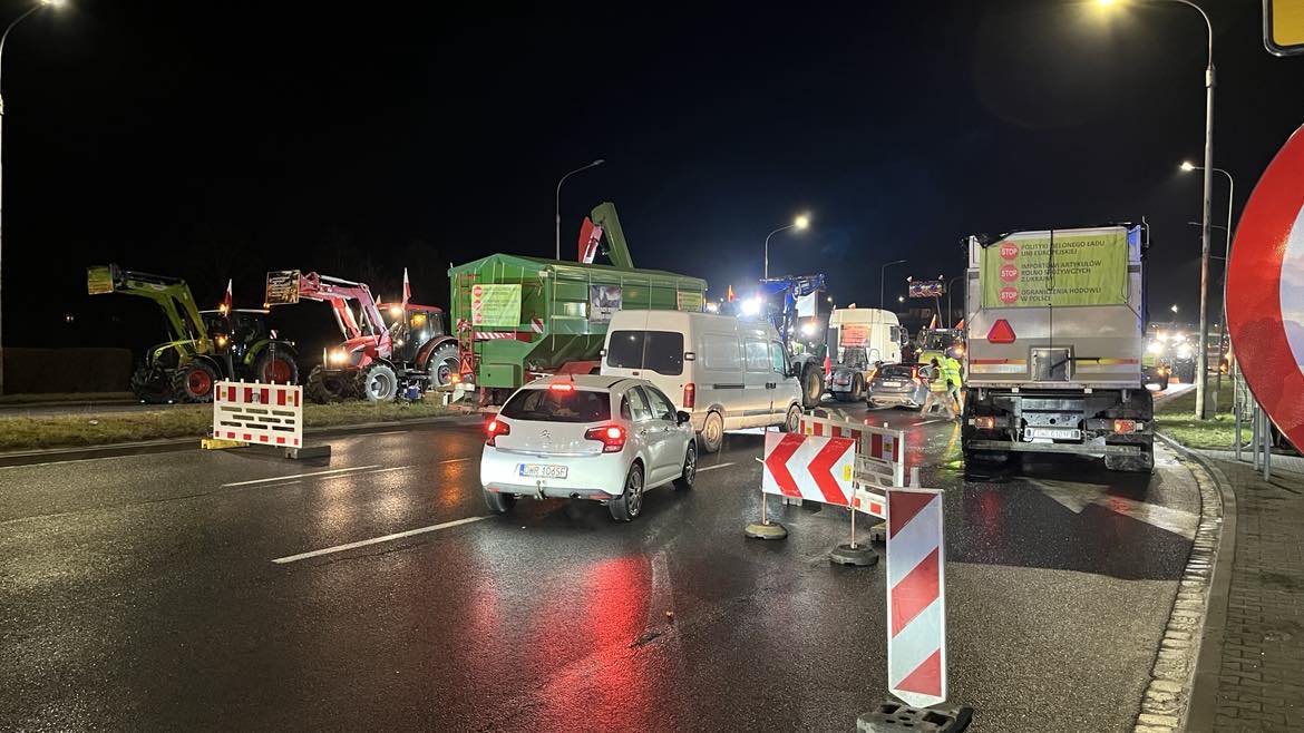 Rolnicza blokada we Wrocławiu potrwa do 19 lutego